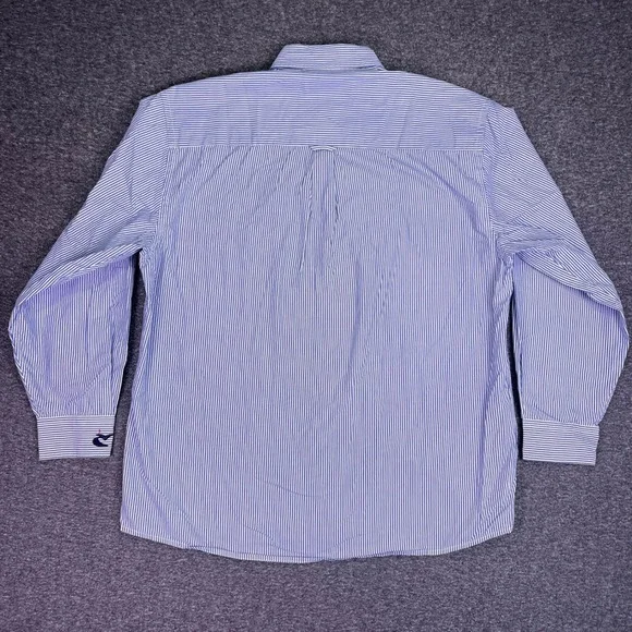 VTG Fairway & Greene Shirt Men L Blue Stripe Club Long Sleeve Preppy Golf Button - Picture 12 of 16